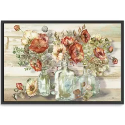 Kirklands Home Canvas Art|Poppies and Eucalyptus Framed Giclee Canvas Print Multi