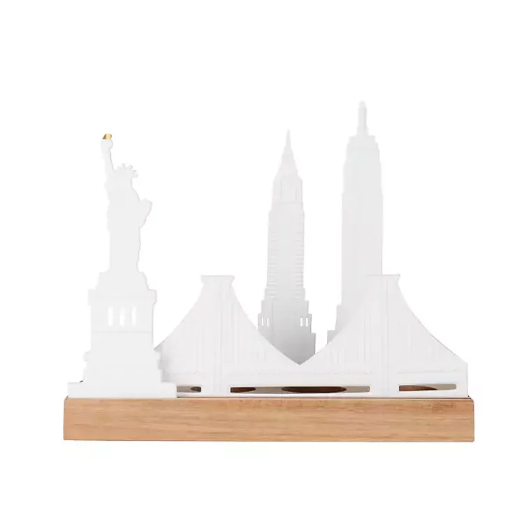 New Porcelain and Wood NYC Tealight Candle Holder Candle Holders