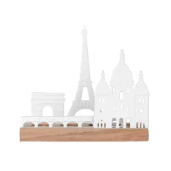 Outlet Porcelain and Wood Paris Tealight Candle Holder Candle Holders