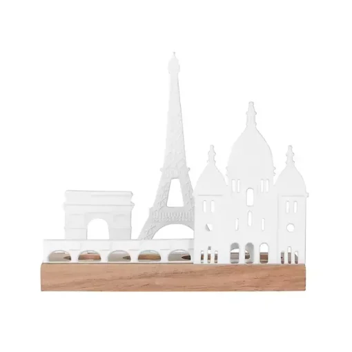 Outlet Porcelain and Wood Paris Tealight Candle Holder Candle Holders