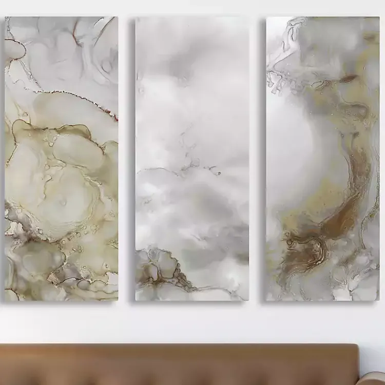 Kirklands Home Canvas Art|Portland Skies Giclee Canvas Art Prints, Set of 3 Gray