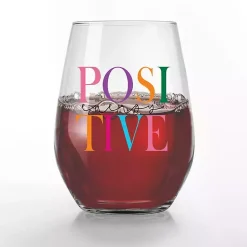 Kirklands Home Glassware & Drinkware|Positive Energy Stemless Wine Glasses, Set of 2 Multi