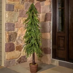 Potted Soft Touch Norfolk Pine Tree, 60 in. Christmas Arrangements & Garland