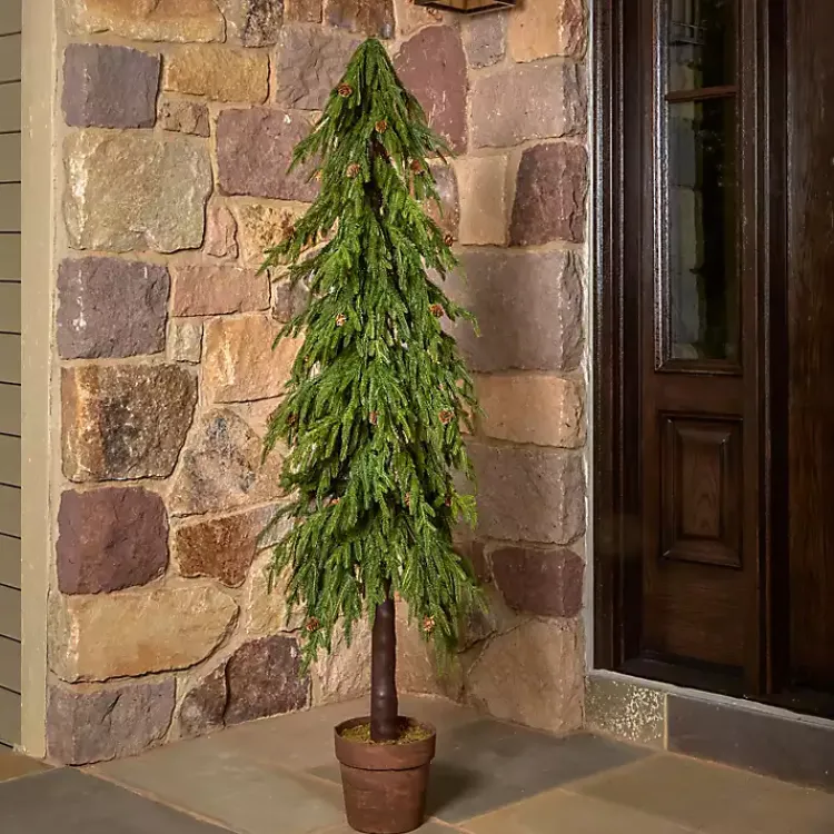 Potted Soft Touch Norfolk Pine Tree, 60 in. Christmas Arrangements & Garland