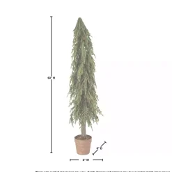 Potted Soft Touch Norfolk Pine Tree, 60 in. Christmas Arrangements & Garland