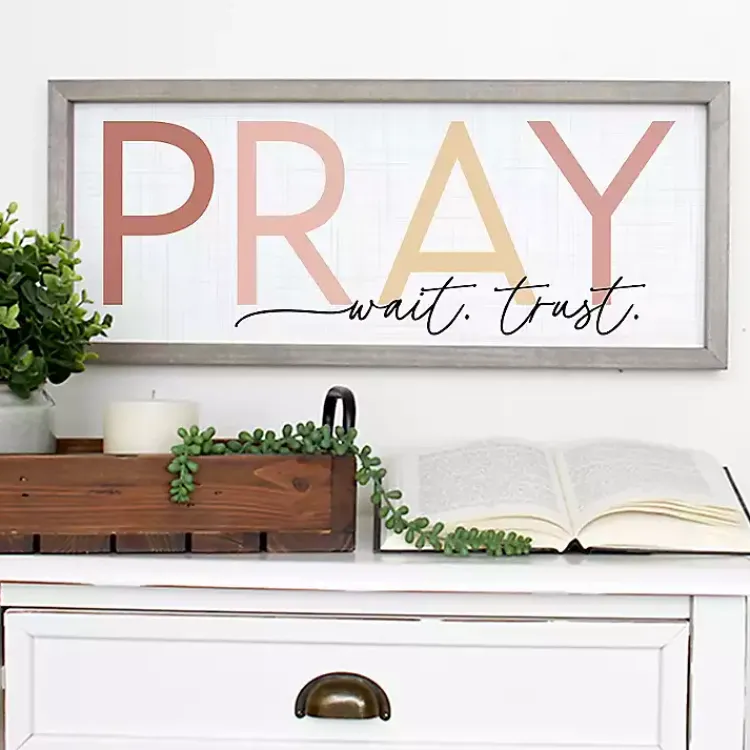 Kirklands Home Wall Quotes & Signs|Pray Wait Trust Wall Plaque