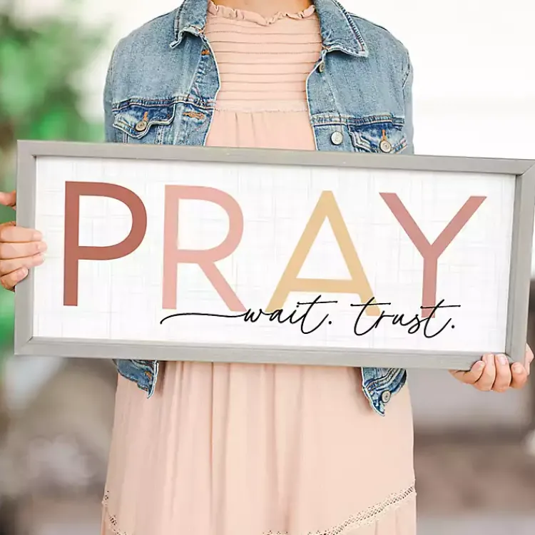 Kirklands Home Wall Quotes & Signs|Pray Wait Trust Wall Plaque