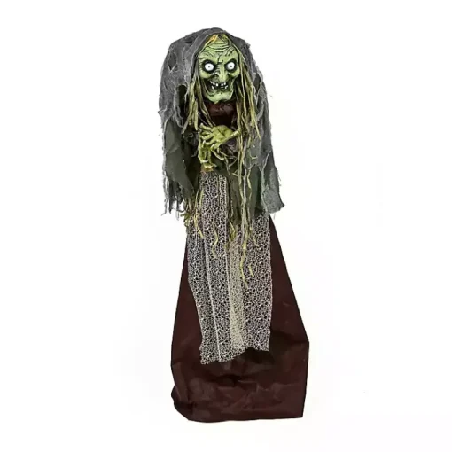 Sale Pre-Lit Animated Shrouded Witch Outdoor Decoration Halloween