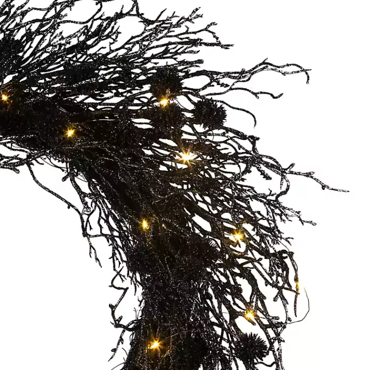 Hot Pre-Lit Deadwood Wreath Halloween
