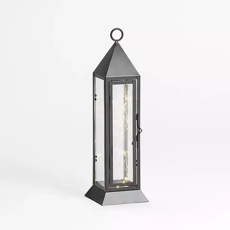 Sale Pre-Lit Metal Twinkle Lights Lantern, 15 in. Lanterns
