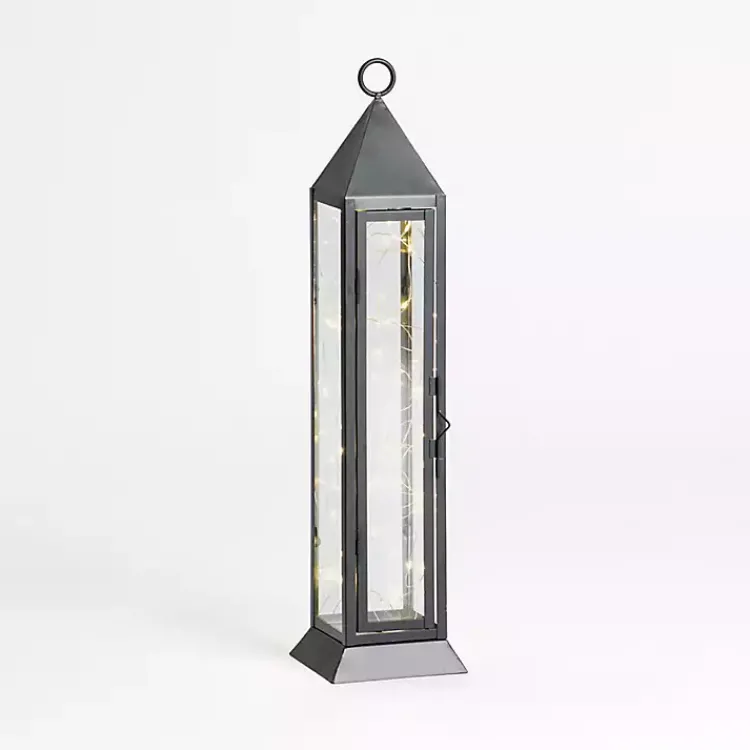 Pre-Lit Metal Twinkle Lights Lantern, 18 in. Lanterns
