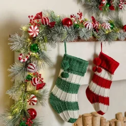 Best Pre-Lit Candy Cane Swirl Christmas Garland Arrangements & Greenery
