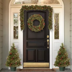 Outlet Pre-Lit Christmas Tree and Wreath 4-pc. Set Christmas Wreaths