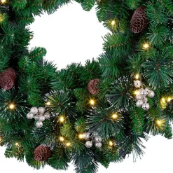 Online Pre-Lit Crestwood Gold Spruce Christmas Wreath Christmas Wreaths