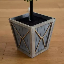 Hot Pre-Lit Double Boxwood Topiary in Planter, 3 ft. Trees & Topiaries