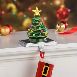 Sale Pre-Lit Evergreen Christmas Stocking Hanger Christmas Stockings & Stocking Holders