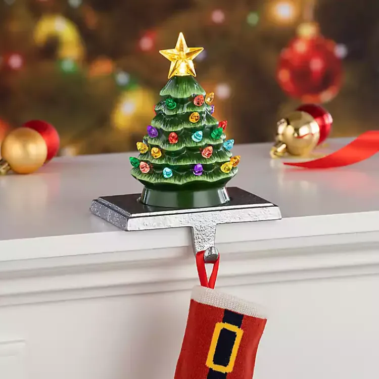 Sale Pre-Lit Evergreen Christmas Stocking Hanger Christmas Stockings & Stocking Holders