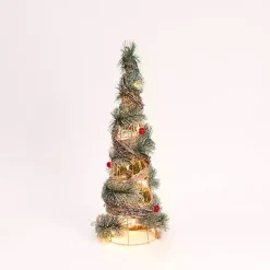 Outlet Pre-Lit Frosted Rattan Christmas Tree, 24 in. Outdoor Christmas Decorations