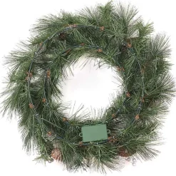 Discount Pre-lit Frosted White Berry and Pinecone Wreath Christmas Wreaths