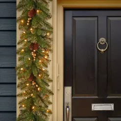Best Pre-Lit Glittery Gold Pine Garland, 9 ft. Christmas Arrangements & Garland