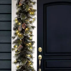 Sale Pre-Lit Glittery Pine Christmas Garland, 9 ft. Christmas Arrangements & Garland
