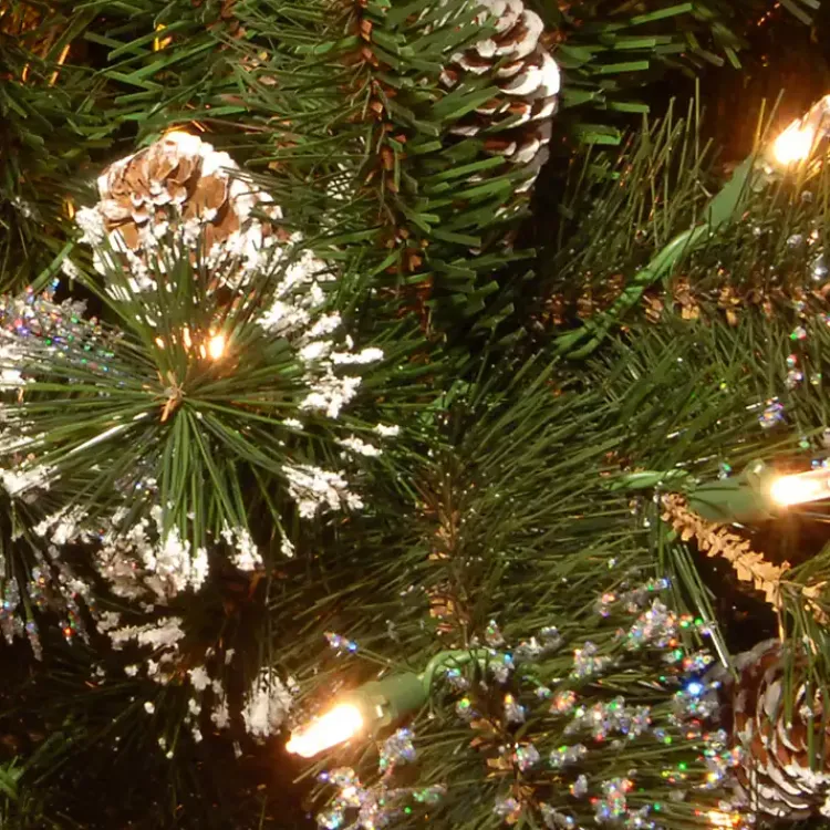 Sale Pre-Lit Glittery Pine Christmas Garland, 9 ft. Christmas Arrangements & Garland