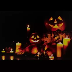 Discount Pre-Lit Jack O' Lantern Canvas Art Print Halloween