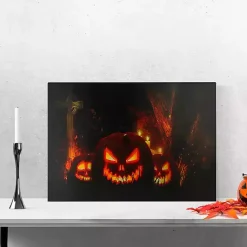 Best Pre-Lit Jack O' Lantern Cemetery Canvas Art Print Halloween