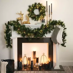 Discount Pre-Lit Mixed Pine and Pinecone Christmas Wreath Christmas Wreaths