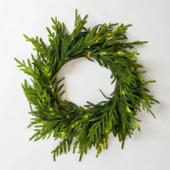 Pre-lit Norfolk ery Wreath Christmas Wreaths