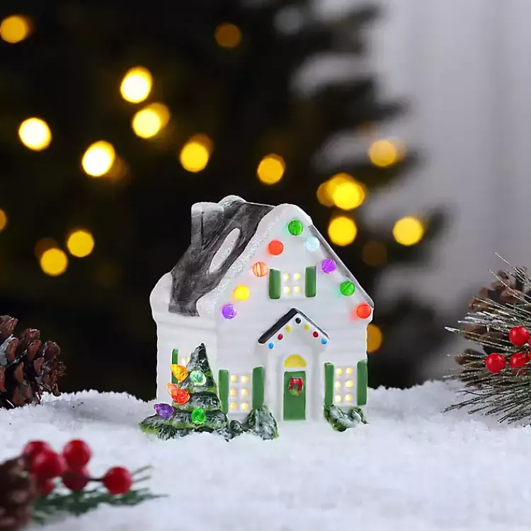 Pre-Lit Nostalgic Christmas Village House Christmas Decorations
