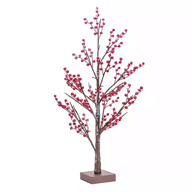 Online Pre-Lit Red Berry Winter Tree, 38 in. Christmas Decorations