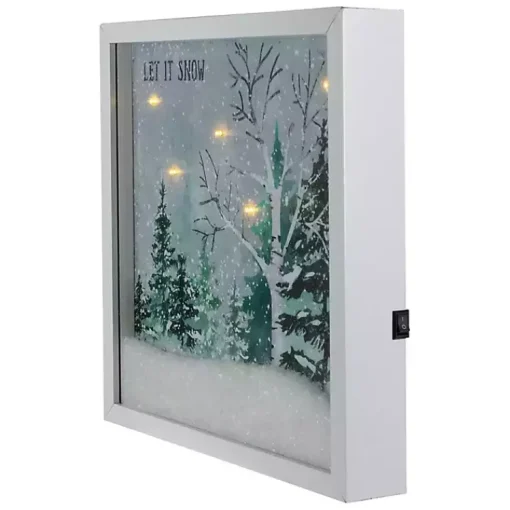Pre-Lit Snowglobe Landscape Framed Art Print Christmas Art & Wall Decor