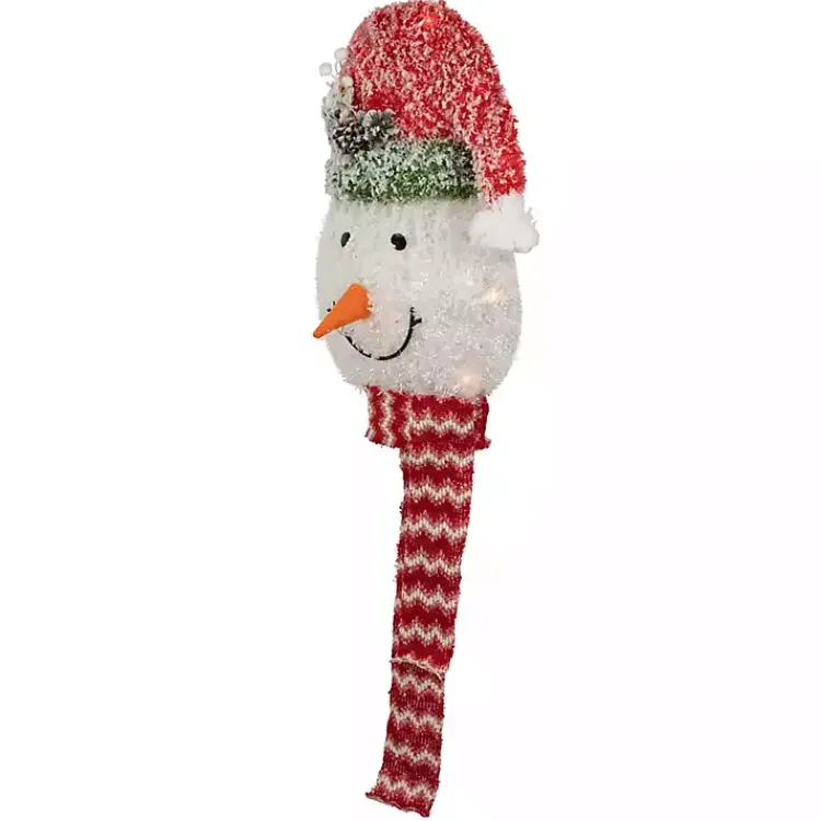 Online Pre-Lit Snowman with Frosted Hat Tree Topper Christmas Tree Decorations