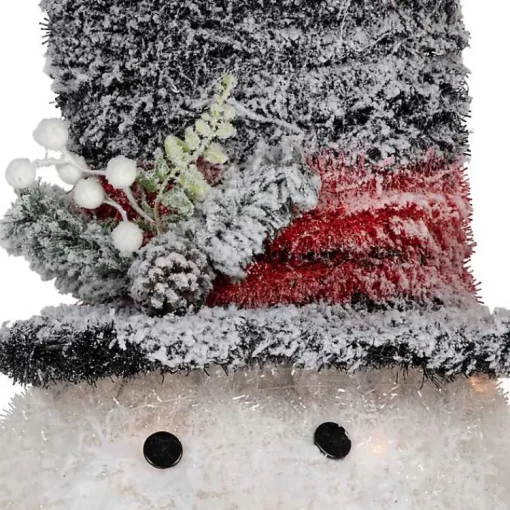 Outlet Pre-Lit Snowman with Top Hat Tree Topper Christmas Tree Decorations