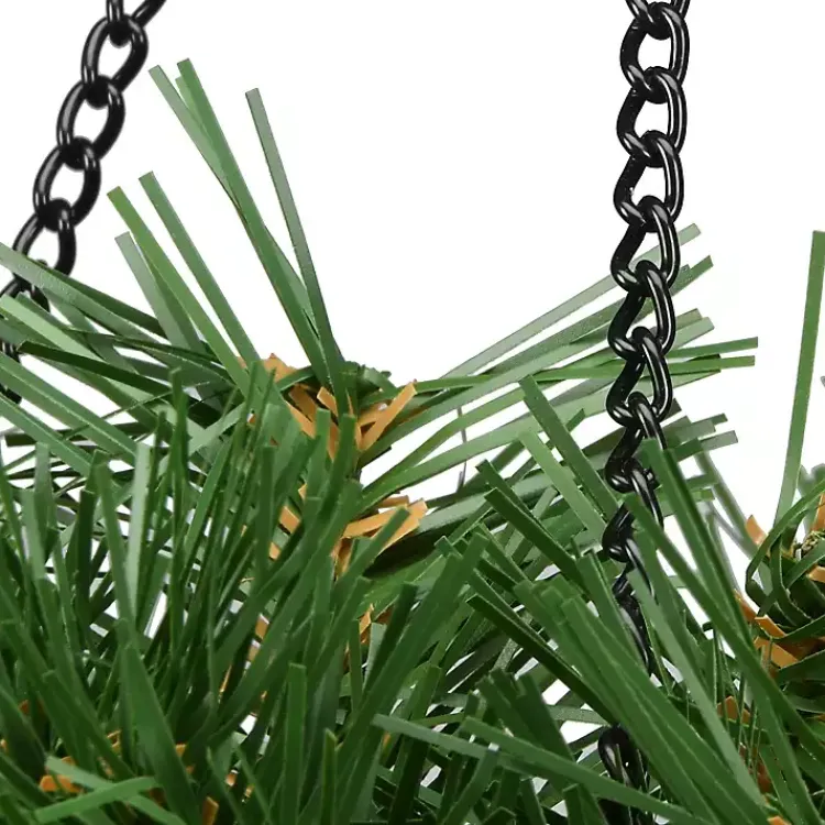 Pre-Lit Tiffany Fir Christmas Hanging Basket Christmas Arrangements & Garland