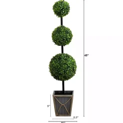 Sale Pre-Lit Triple Boxwood Topiary in Planter, 4 ft. Trees & Topiaries