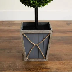 Sale Pre-Lit Triple Boxwood Topiary in Planter, 4 ft. Trees & Topiaries