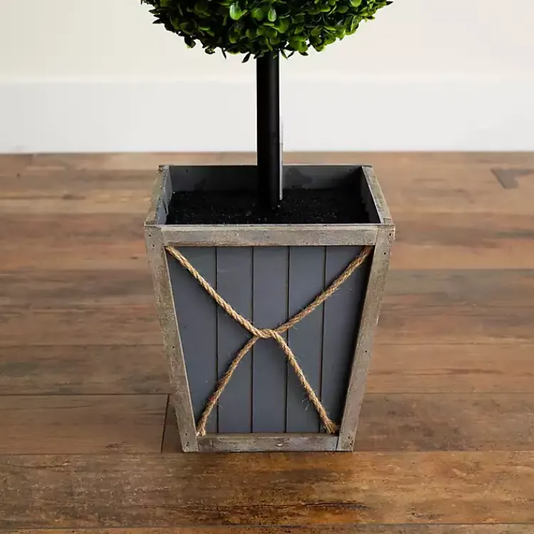 Sale Pre-Lit Triple Boxwood Topiary in Planter, 4 ft. Trees & Topiaries