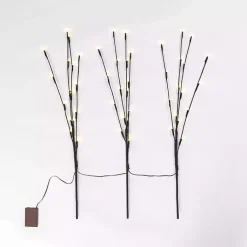 Pre-Lit Twig Branch Stems, Set of 3 Stems & Bouquets