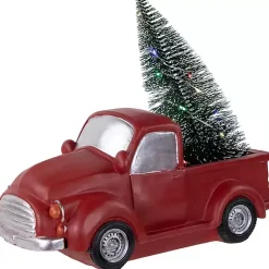 New Pre-Lit Vintage Red Tree Truck Figurine Christmas Decorations