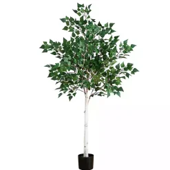 Hot Pre-Lit Warm LED Birch Tree, 5 ft. Trees & Topiaries