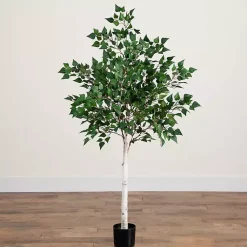 Hot Pre-Lit Warm LED Birch Tree, 5 ft. Trees & Topiaries