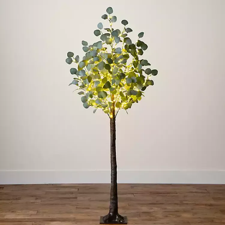 Online Pre-Lit Warm LED Eucalyptus Plant, 5 ft. Trees & Topiaries