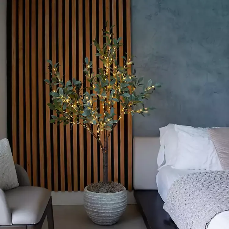Sale Pre-Lit Warm LED Olive Tree, 5 ft. Trees & Topiaries
