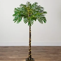 Hot Pre-Lit Warm LED Palm Tree, 4 ft. Trees & Topiaries