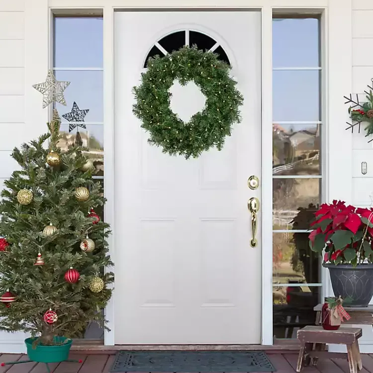 New Pre-Lit Whitmire Pine Christmas Wreath Christmas Wreaths