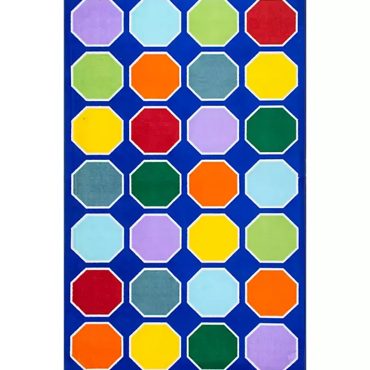 Kirklands Home Area Rugs|Primary Color Hexagon Area Rug, 5x8 Multi