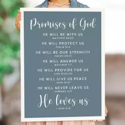 Kirklands Home Wall Quotes & Signs|Promises of God Blue Wood Wall Plaque