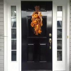 Hot Pumpkin Berry Burlap Bundle Teardrop Swag Fall